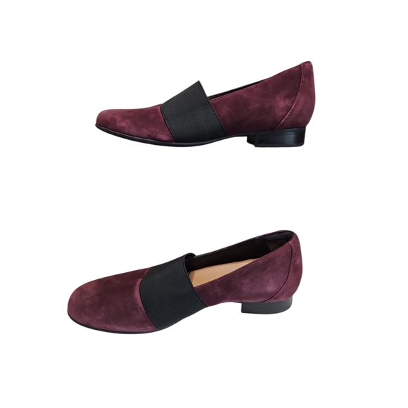 Unstructured By Clarks Aubergine Suede Loafers Women's Size 6.5 - Picture 3 of 7